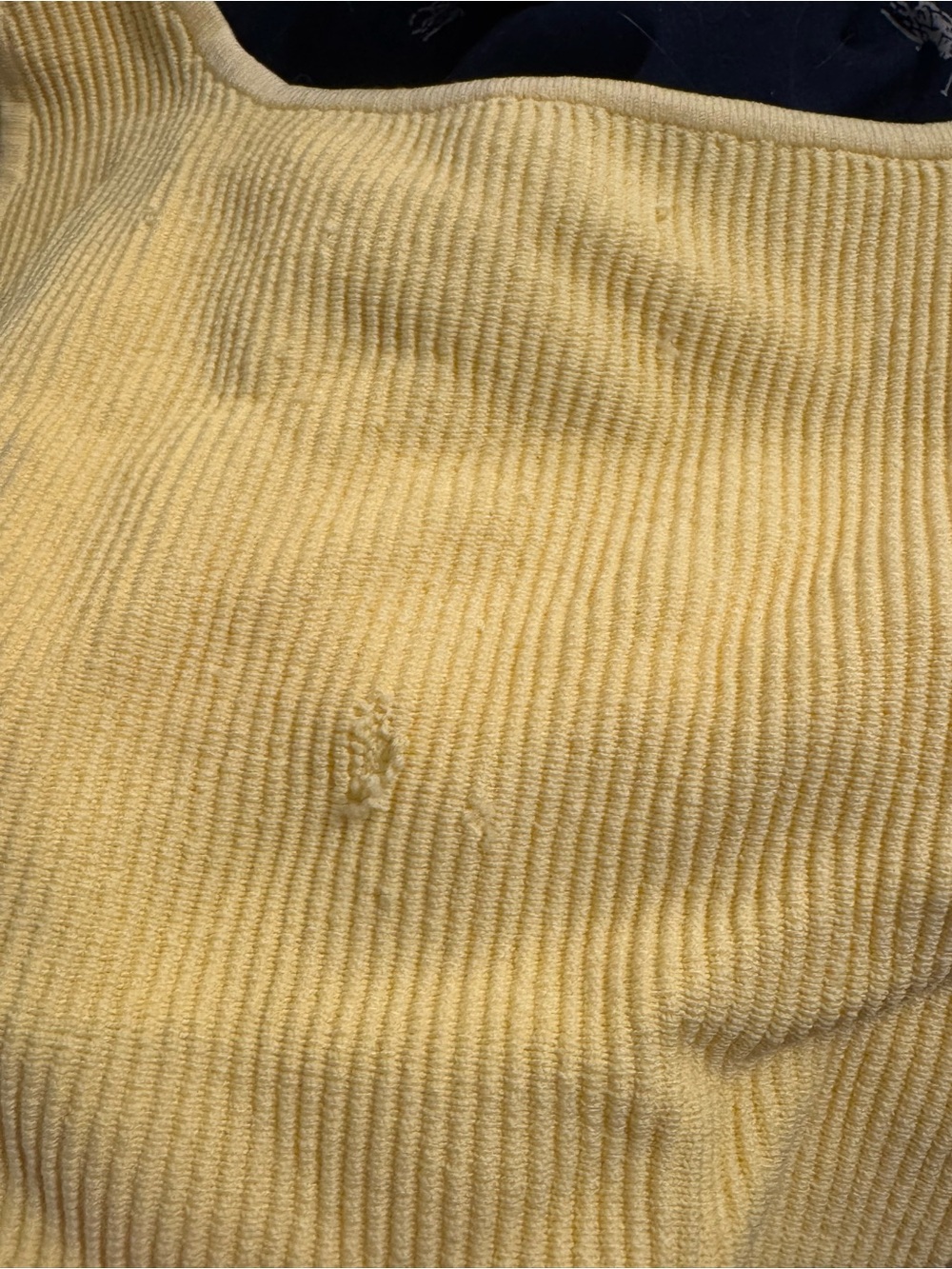 Babaton Yellow Ribbed Square-Neck Crop Tank - Picture 2 of 3